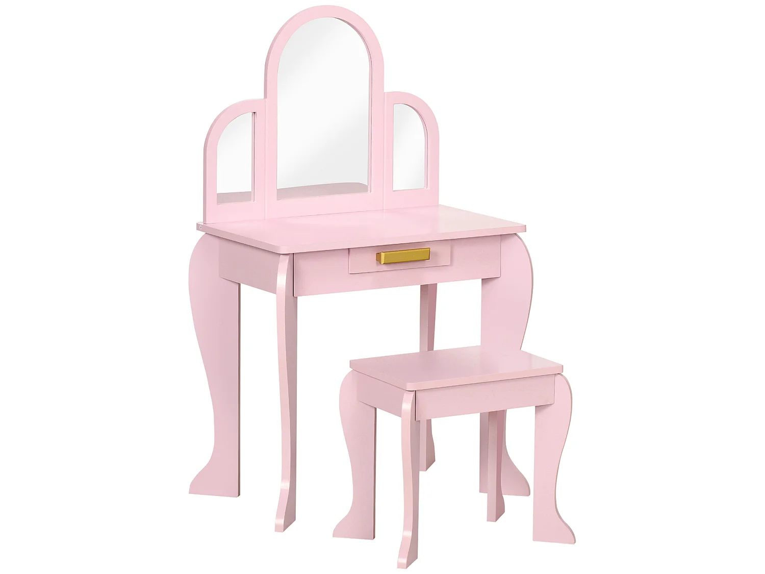 Tocador para niños rosa 52x32x85 cm HOMCOM