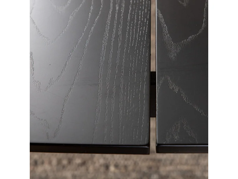 Pelle Esstisch 90x190cm schwarz.