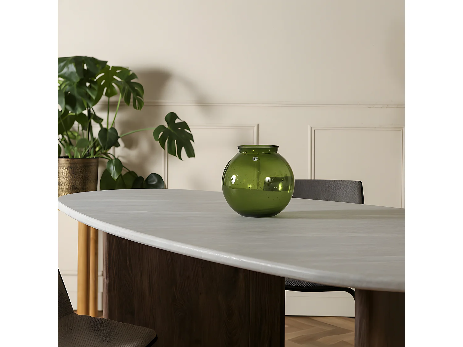 Grönvik eetkamertafel 90x180cm lichtgrijs.