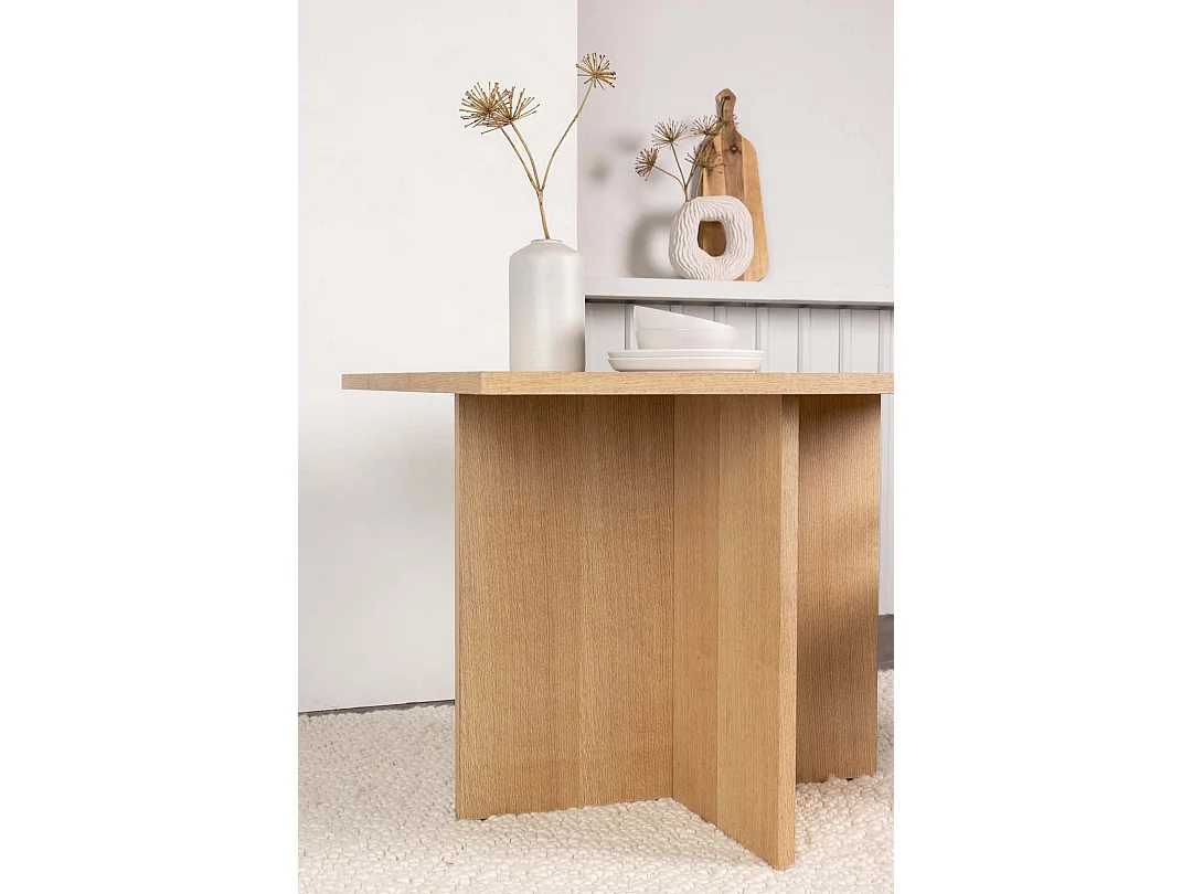 Table à Manger Design "Leo" 100cm Naturel