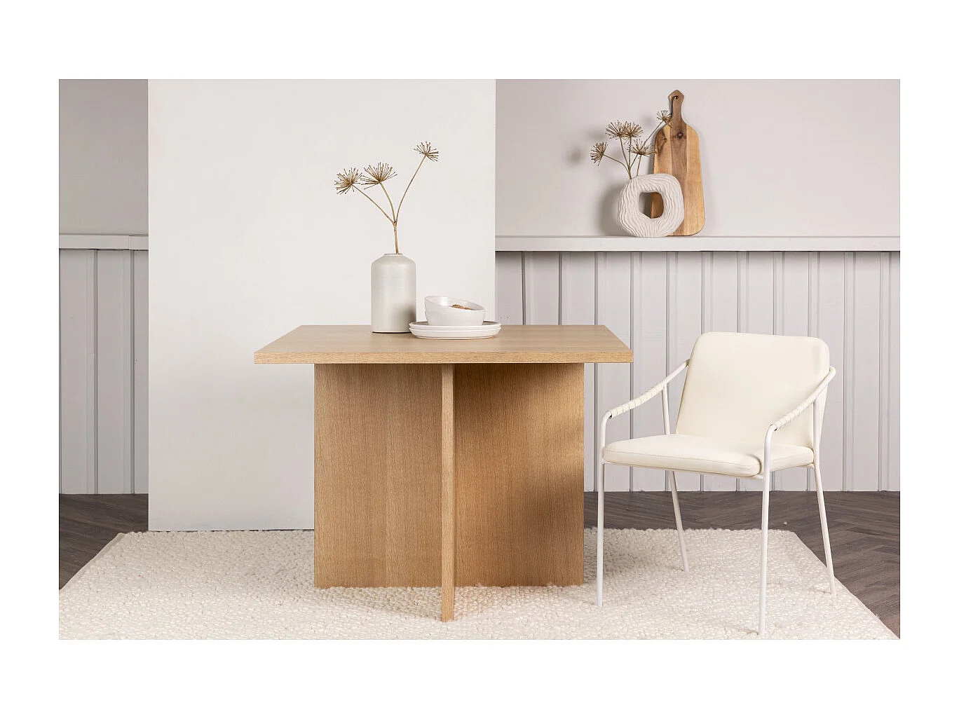 Table à Manger Design "Leo" 100cm Naturel