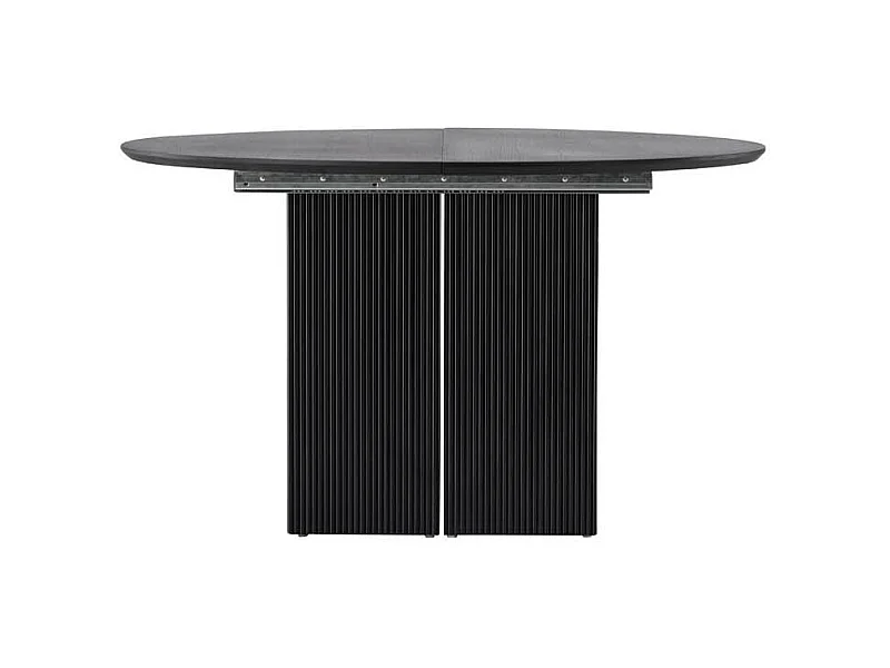 Matilda Esstisch Ø130cm, mit Auszug mit Zusatzplatten schwarz.