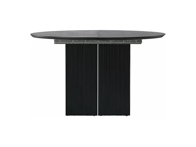 Matilda Esstisch Ø130cm, mit Auszug mit Zusatzplatten schwarz.