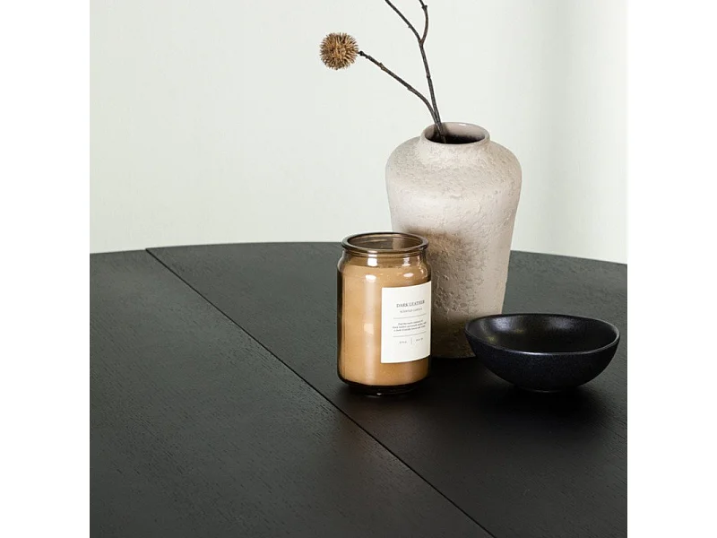 Matilda Esstisch Ø130cm, mit Auszug mit Zusatzplatten schwarz.