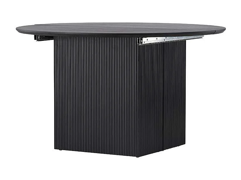 Matilda eetkamertafel Ø130cm, uittrekbaar met extra plaat zwart.