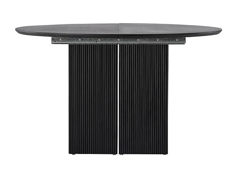 Matilda eetkamertafel Ø130cm, uittrekbaar met extra plaat zwart.