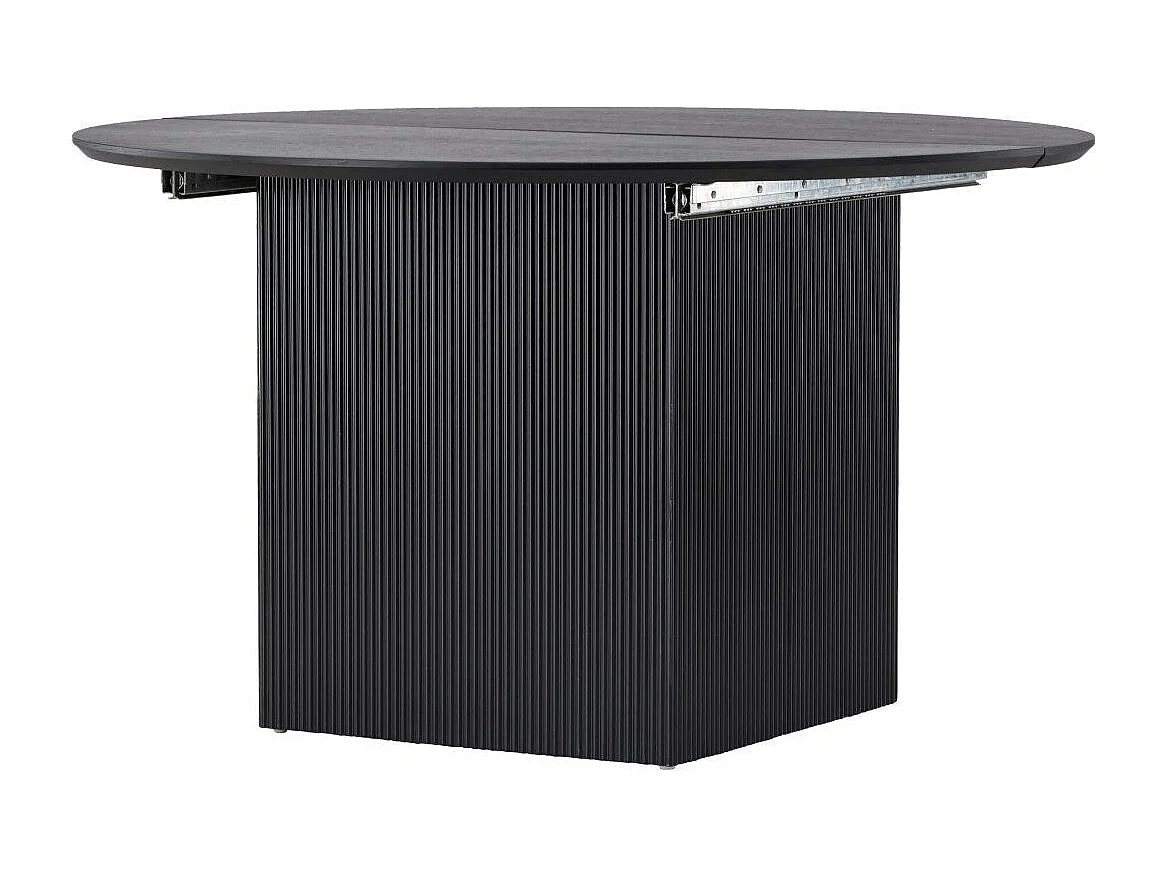 Matilda eetkamertafel Ø130cm, uittrekbaar met extra plaat zwart.