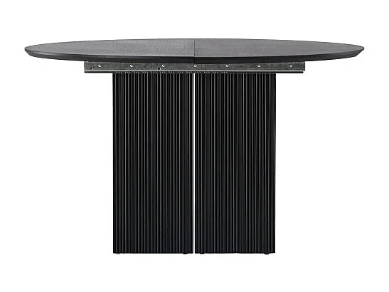 Matilda eetkamertafel Ø130cm, uittrekbaar met extra plaat zwart.