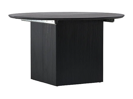 Matilda eetkamertafel Ø130cm, uittrekbaar met extra plaat zwart.