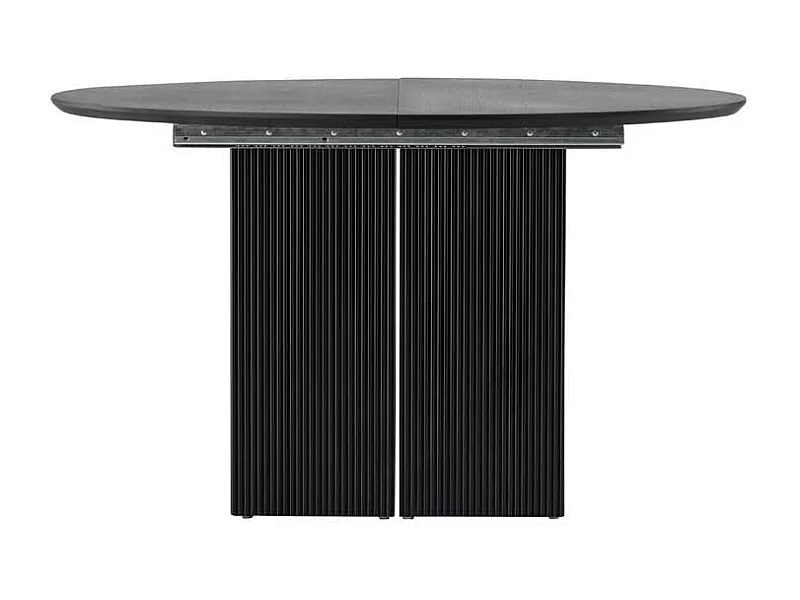 Matilda eetkamertafel Ø130cm, uittrekbaar met extra plaat zwart.