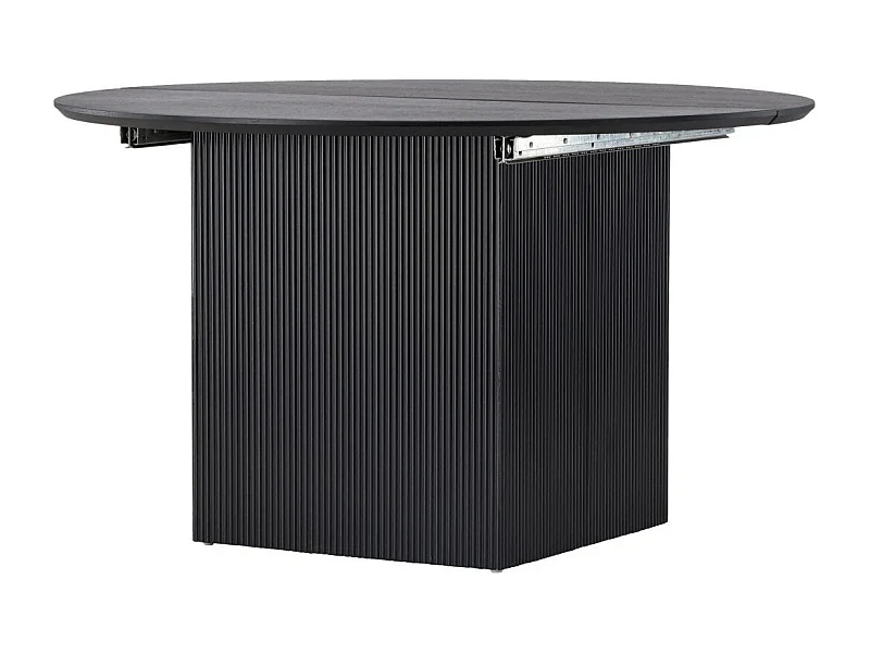 Matilda eetkamertafel Ø130cm, uittrekbaar met extra plaat zwart.