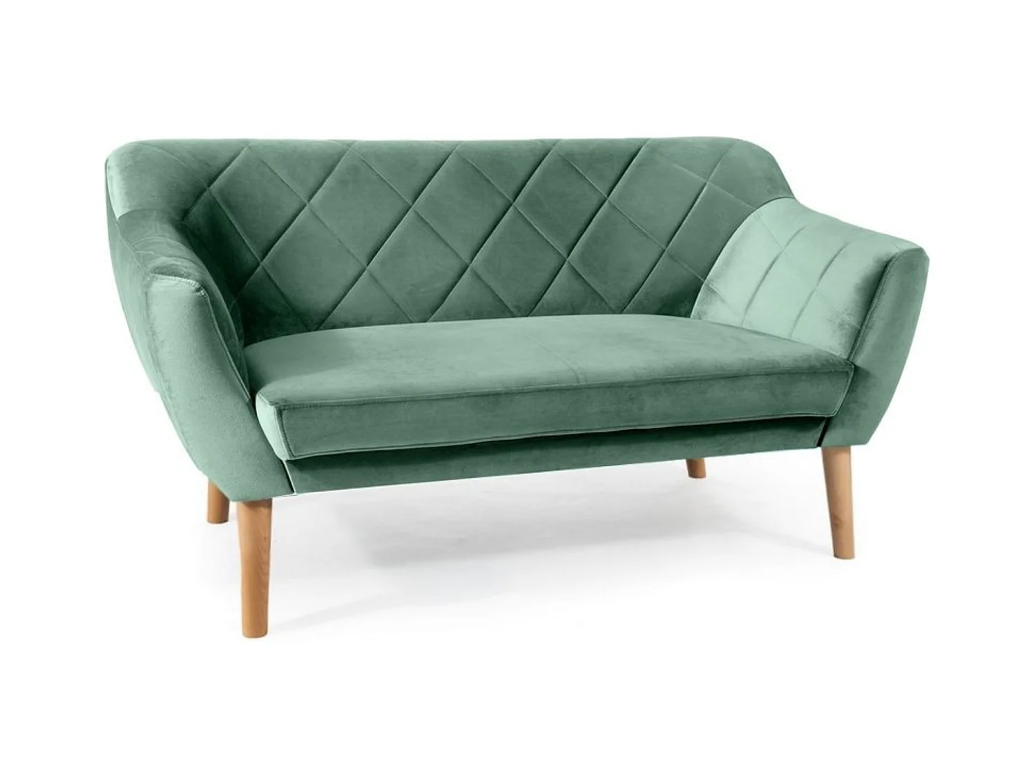 Canapé design velours vert & hêtre Blink