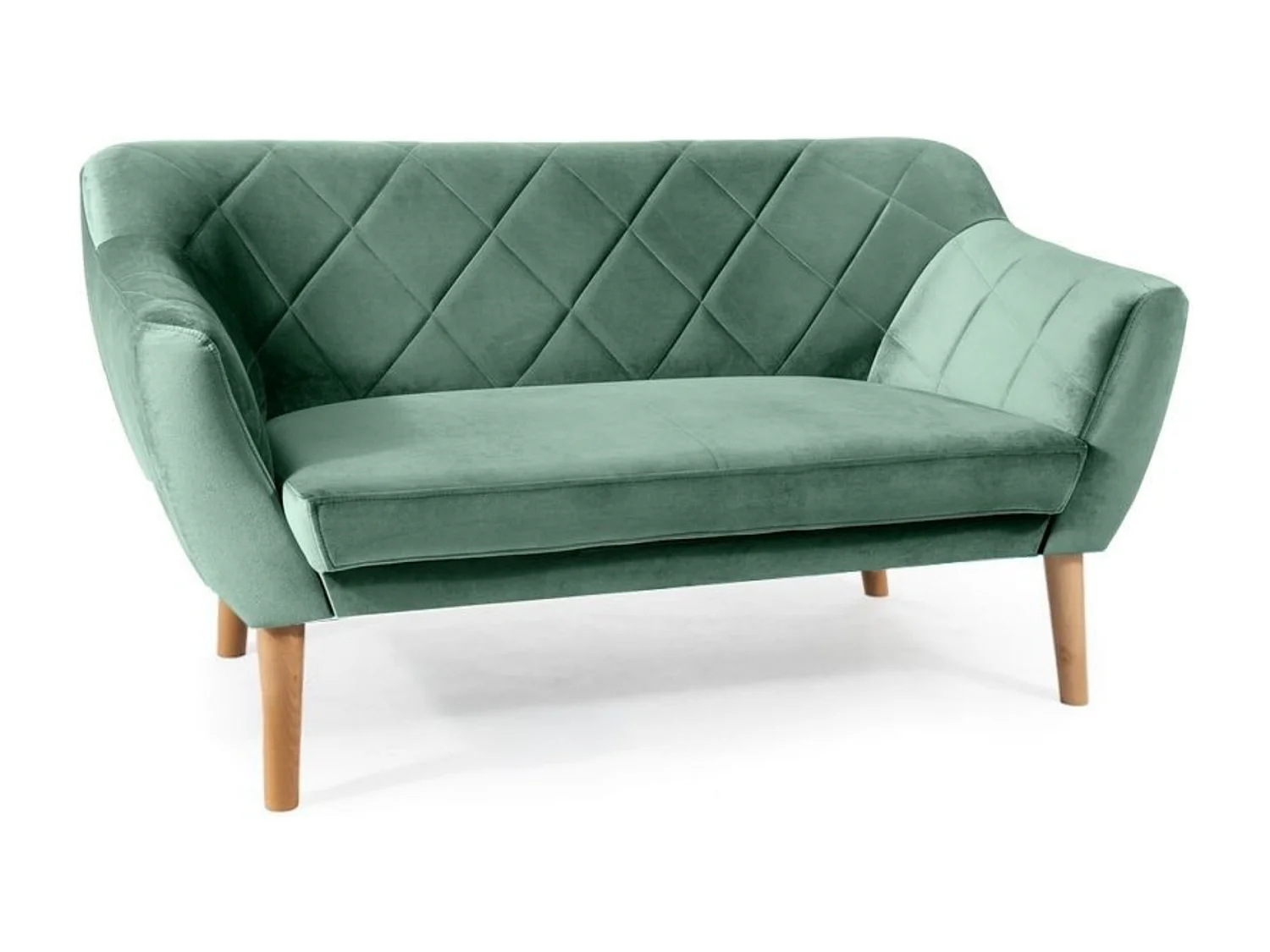 Canapé design velours vert & hêtre Blink