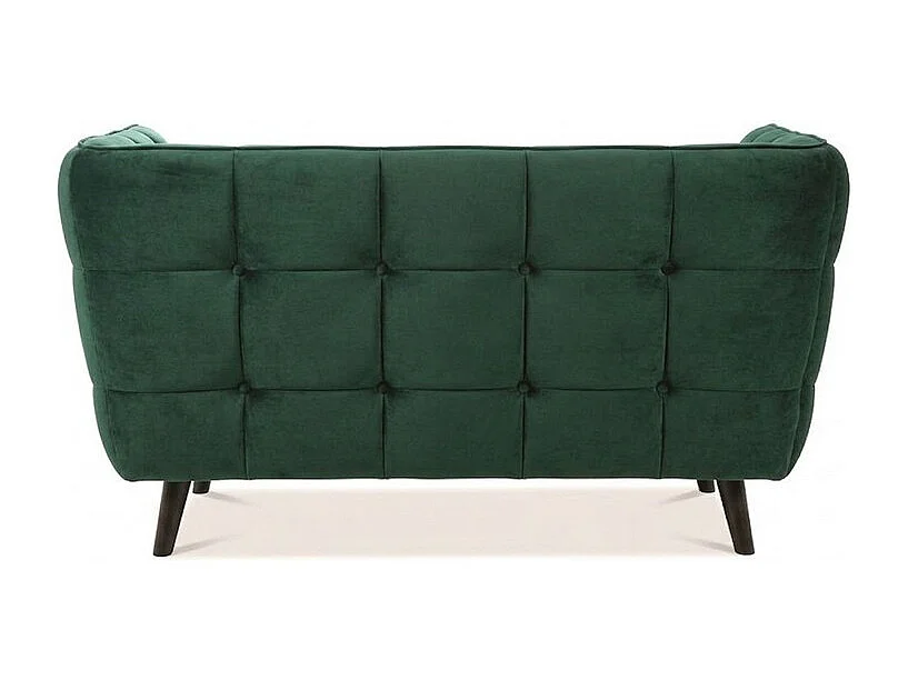 Divano imbottito a 2 posti in velluto verde Compi
