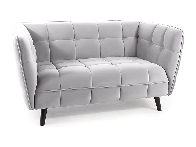 Divano a 2 posti con rivestimento in velluto grigio chiaro Compi
