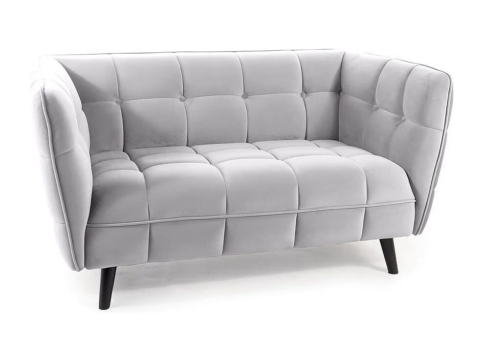 Divano a 2 posti con rivestimento in velluto grigio chiaro Compi