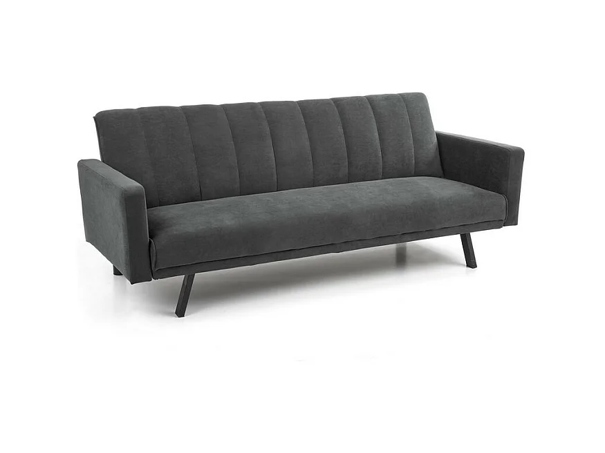 Canapé convertible en velours gris avec pieds en métal IBIS