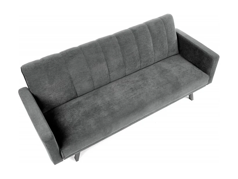 Divano letto in velluto grigio con gambe in metallo IBIS