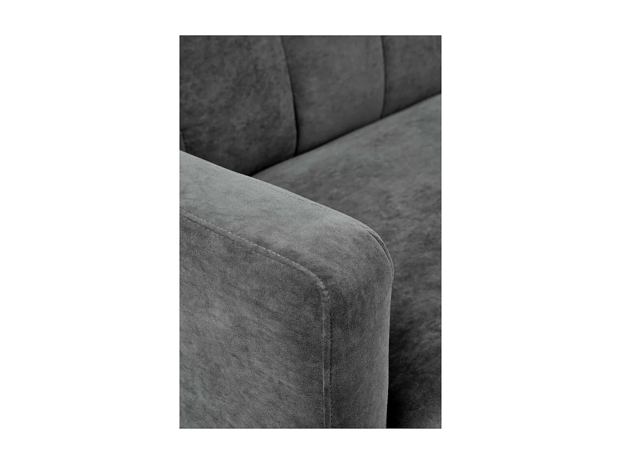 Divano letto in velluto grigio con gambe in metallo IBIS