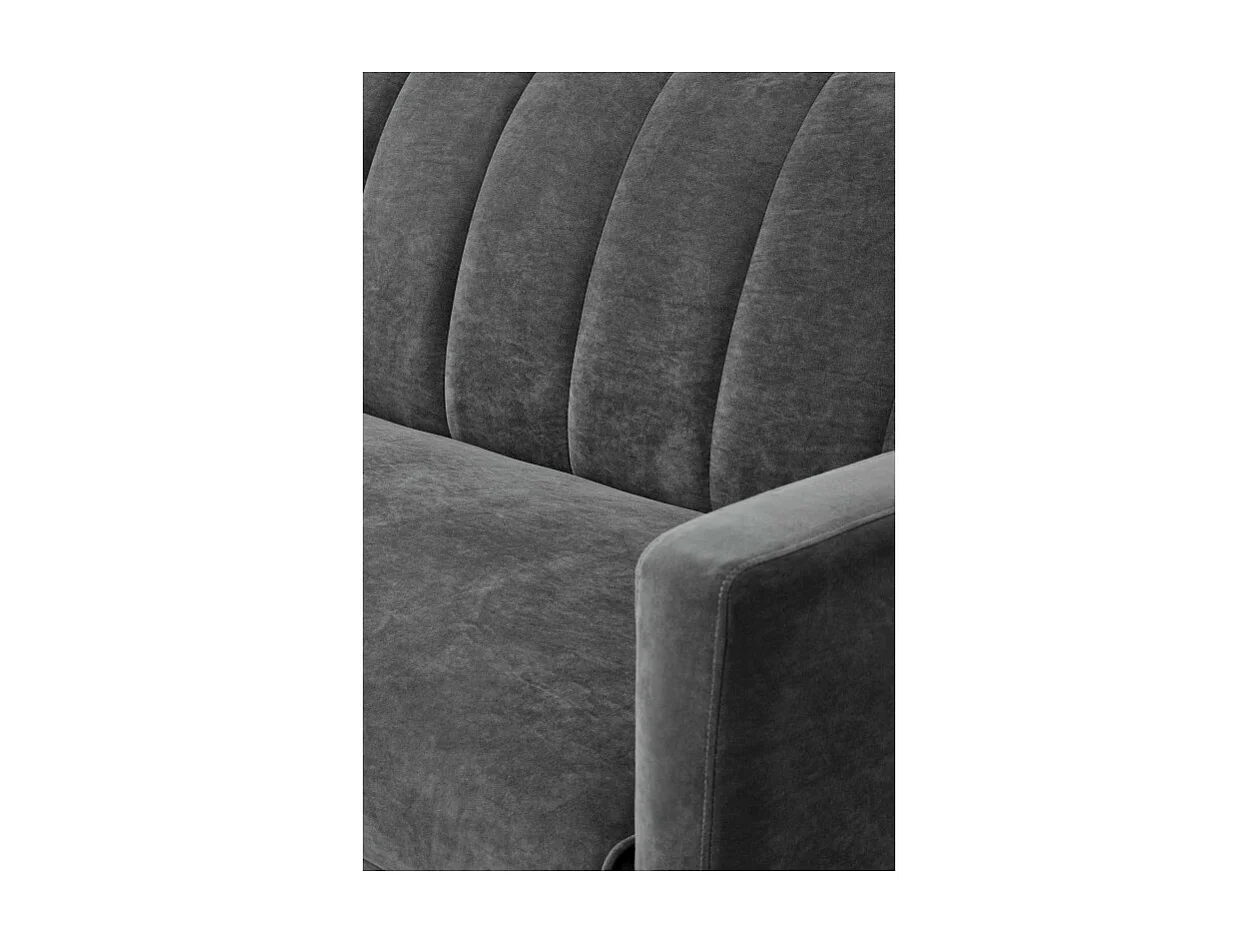 Divano letto in velluto grigio con gambe in metallo IBIS
