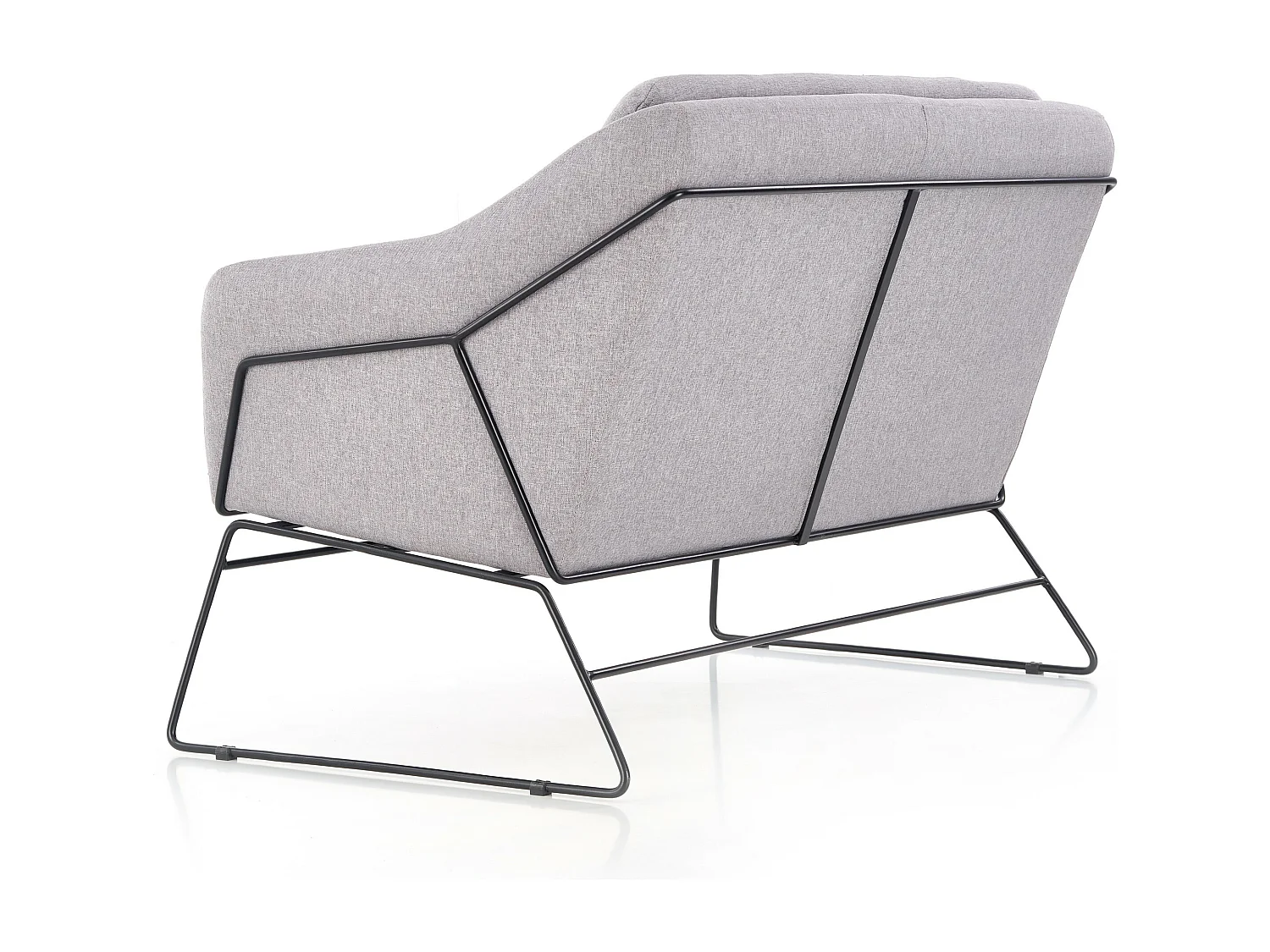 Divano comfort in tessuto e metallo grigio May