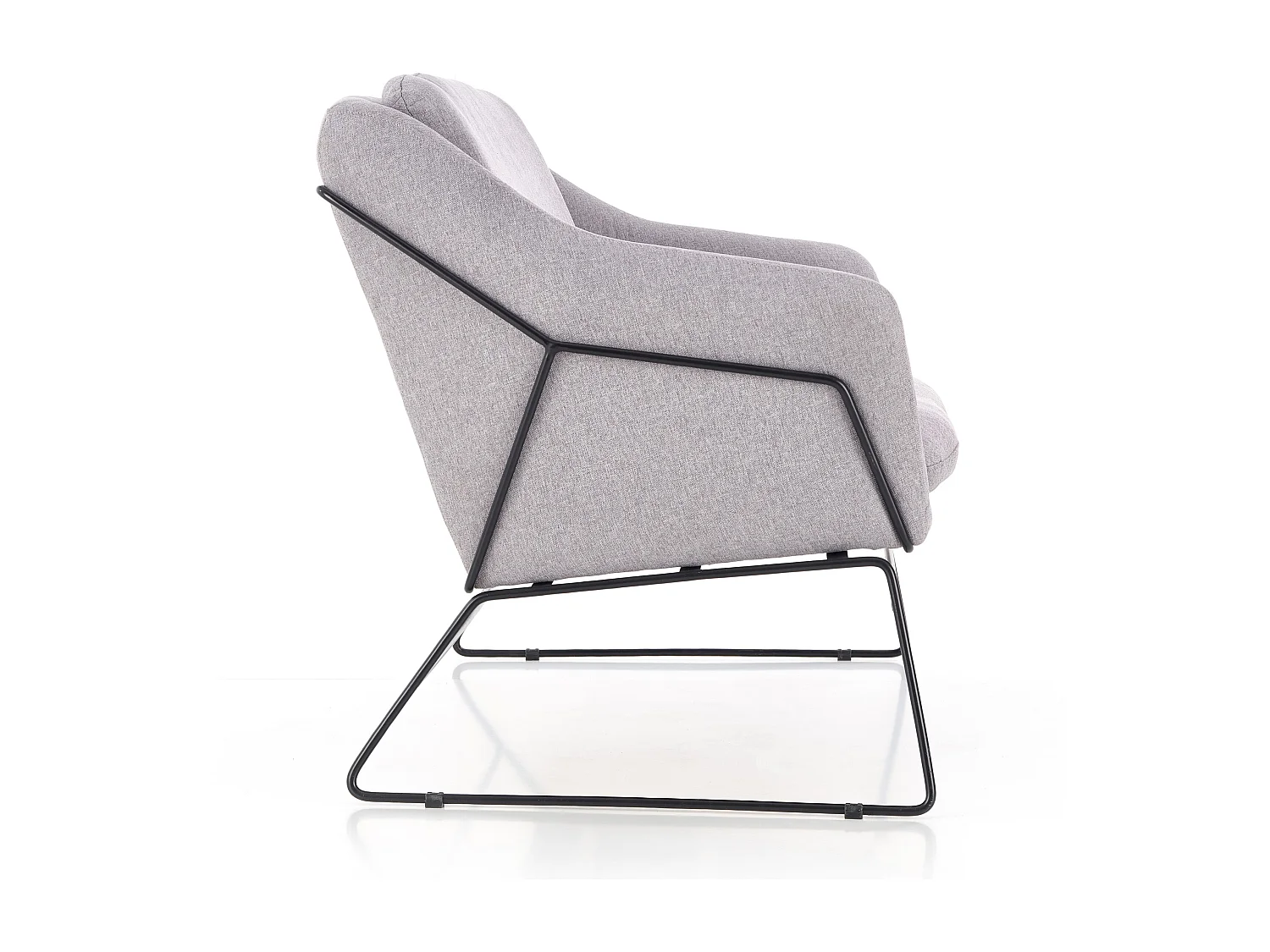 Divano comfort in tessuto e metallo grigio May