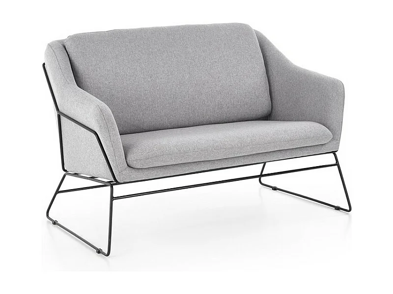 Divano comfort in tessuto e metallo grigio May
