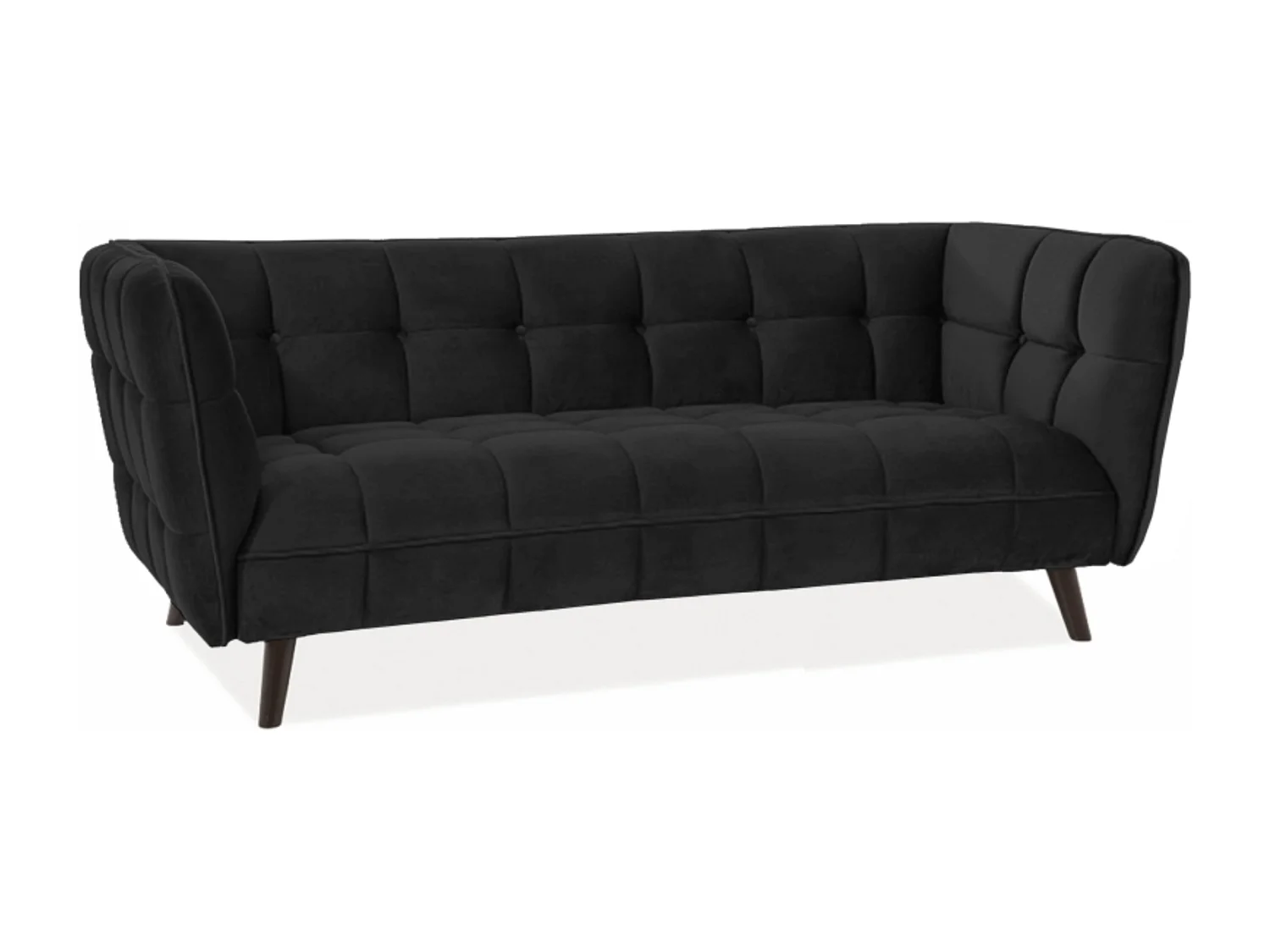 Divano design a 3 posti in velluto nero Compi