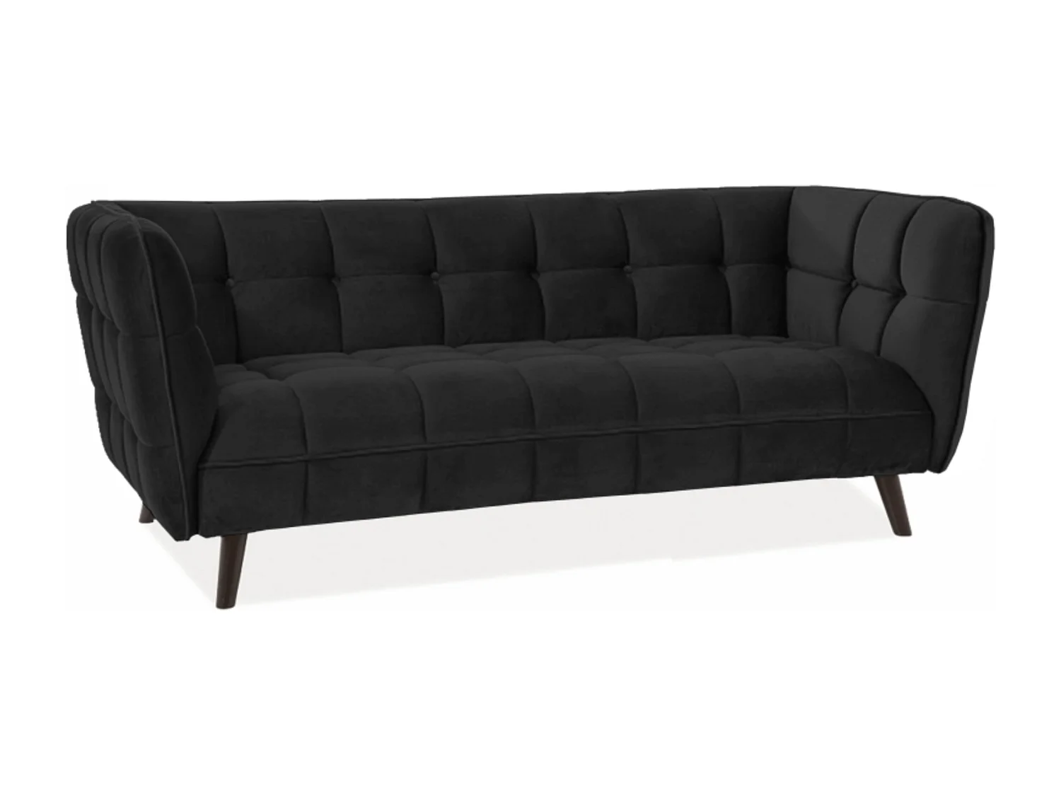 Sofá 3 plazas diseño terciopelo negro Compi