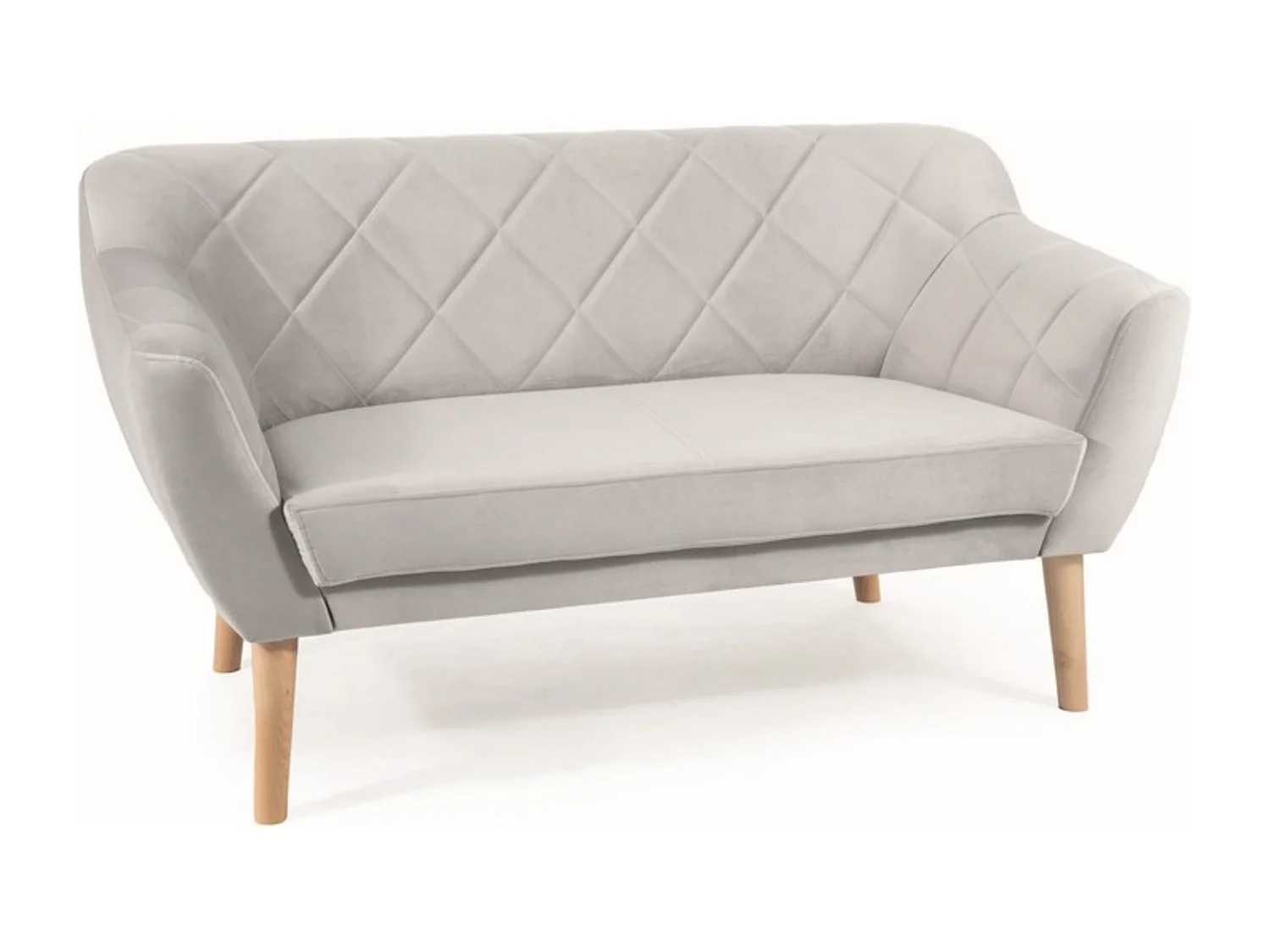 Canapé design velours gris clair & hêtre Blink