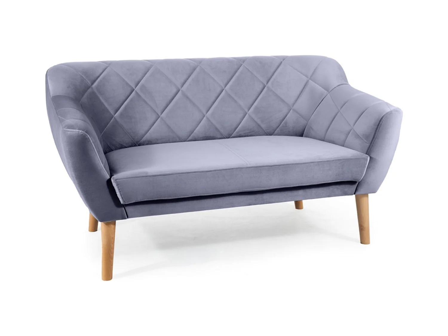 Divano di design Blink in velluto grigio e faggio