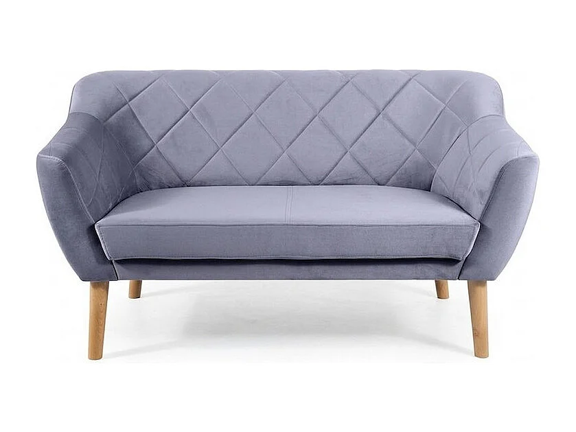 Sofá Blink de terciopelo gris y diseño de haya