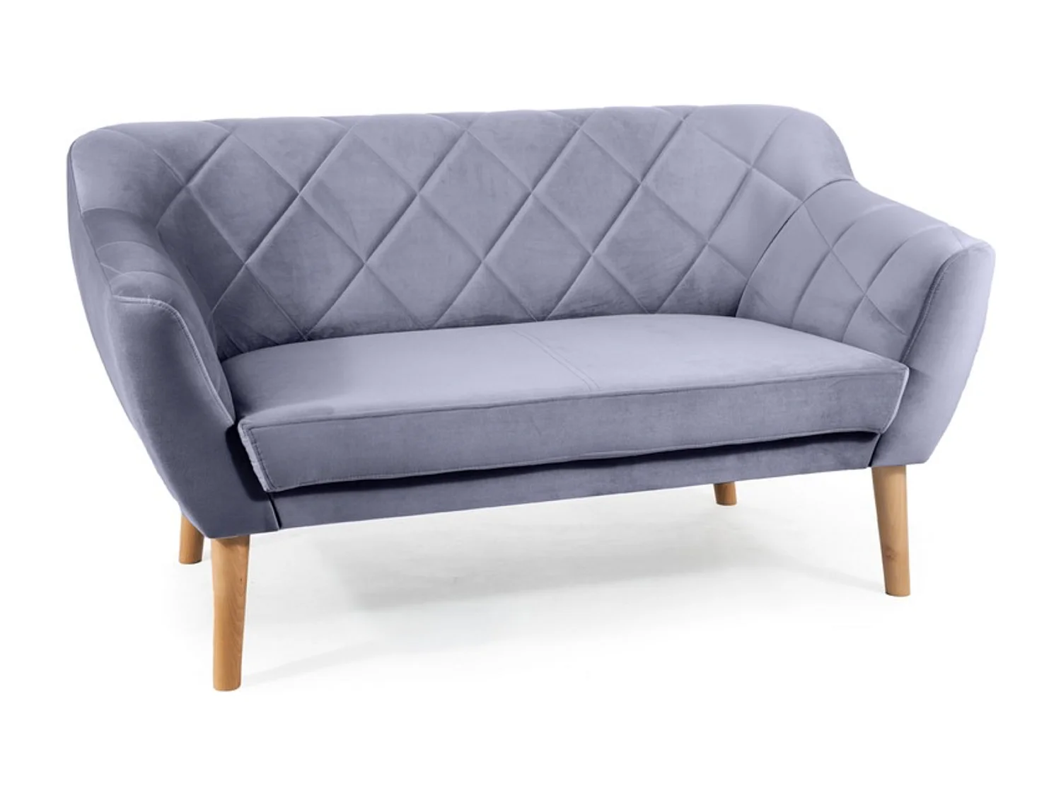 Sofá Blink de terciopelo gris y diseño de haya