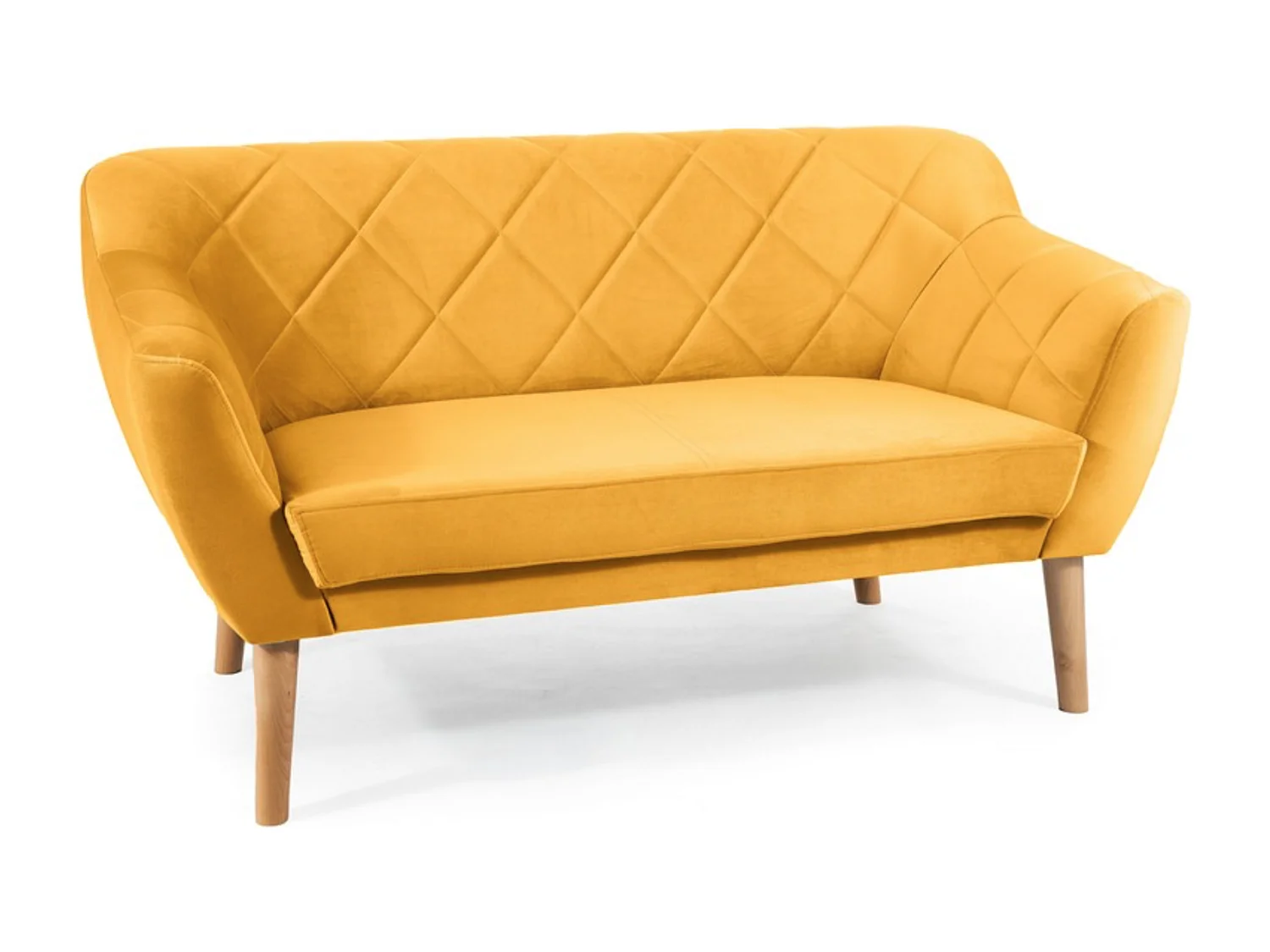 Canapé design velours jaune & hêtre Blink