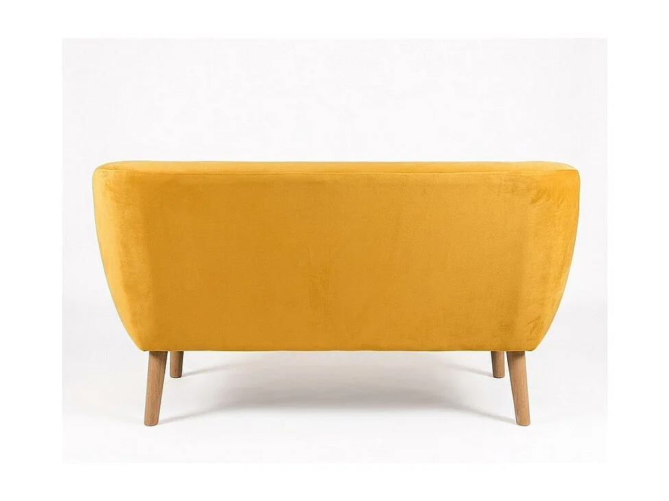 Divano design Blink in velluto giallo e faggio