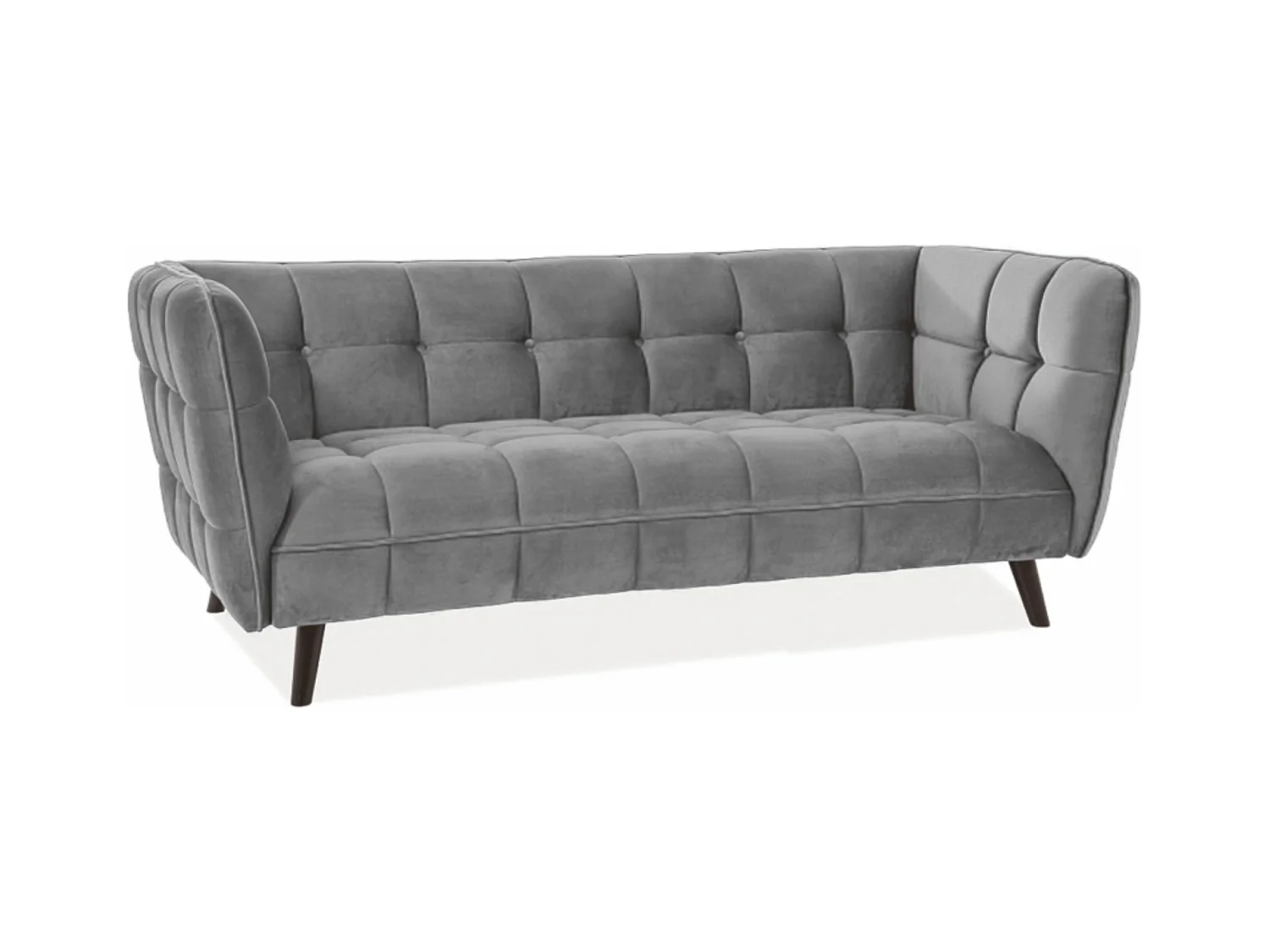 Canapé 3 places design velours gris Compi