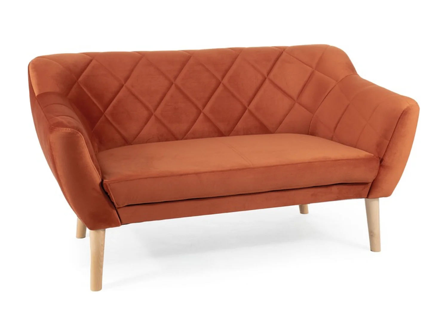 Canapé design velours cannelle & hêtre Blink