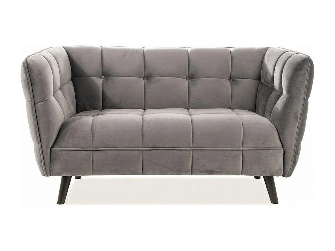 Divano design imbottito a 2 posti in velluto grigio Compi