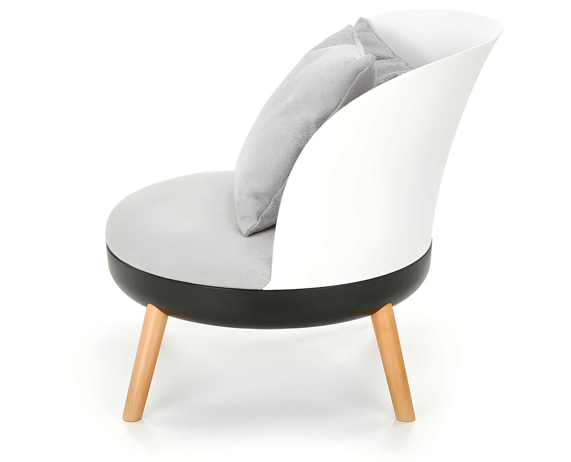 Chaise tissu gris chiné et marron, pieds métal effet bois Janis