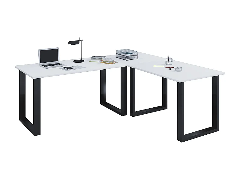 Desk Lona Black / White H. 76 x W. 160 x D. 160 cm