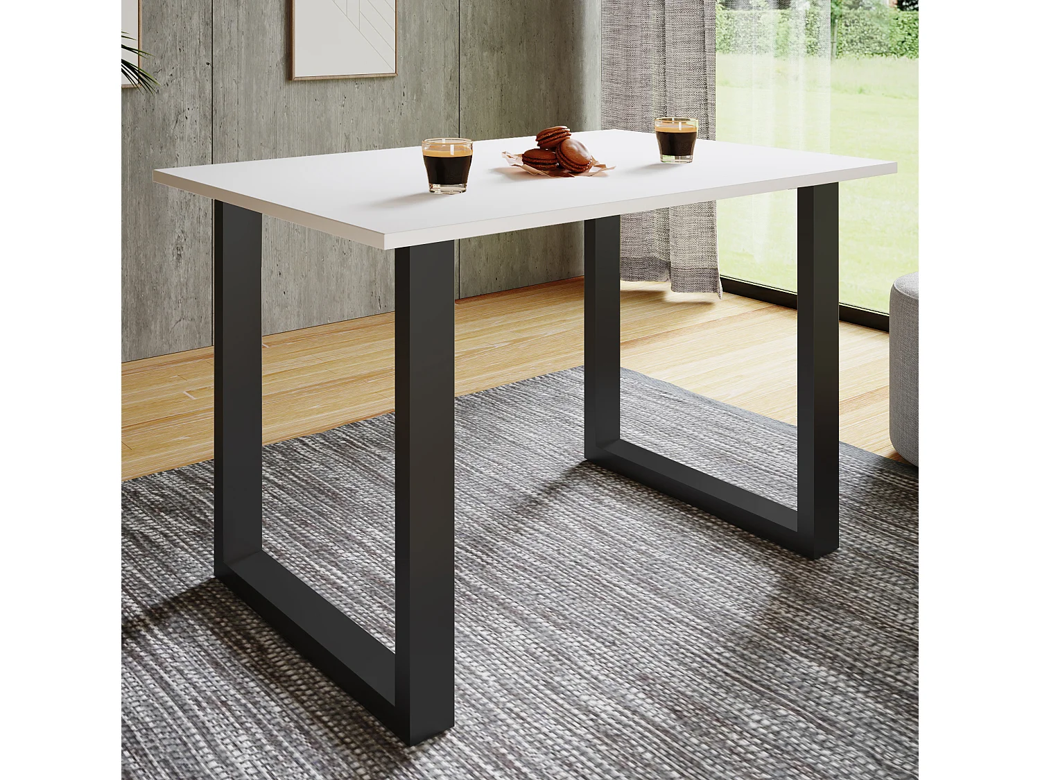 Dining table Xona Black / White H. 76 x W. 140 x D. 80 cm