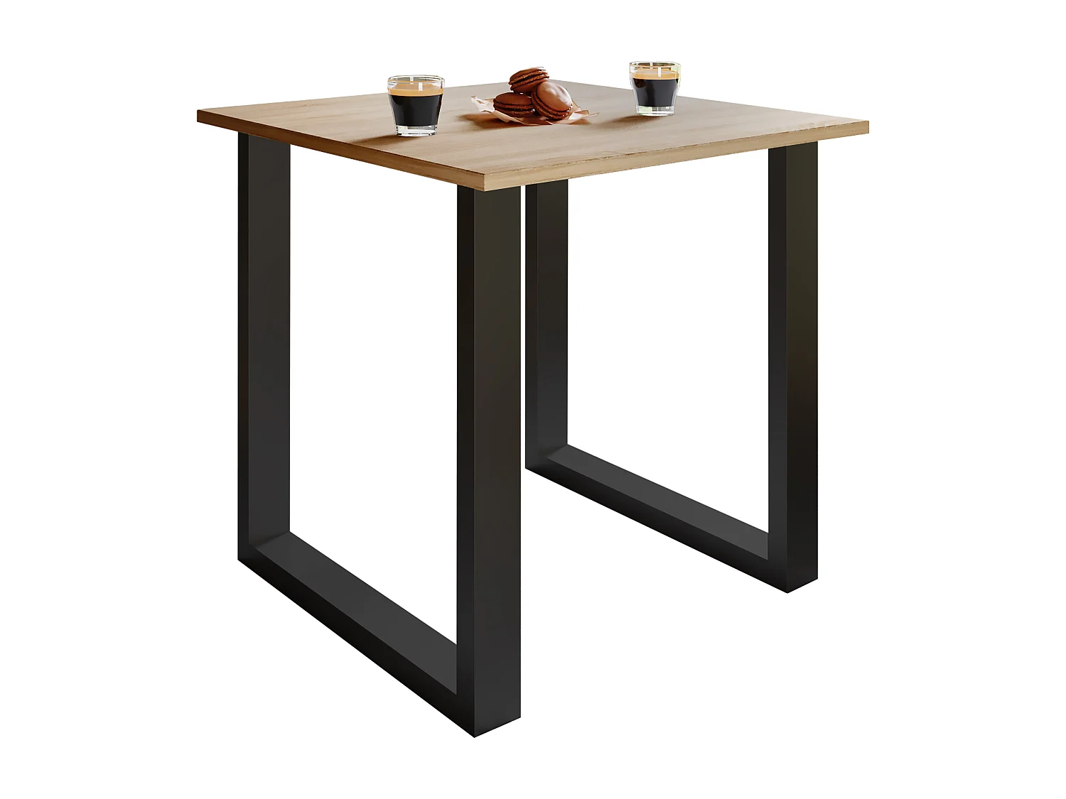 Dining table Xona Black / Sonoma oak H. 76 x W. 80 x D. 80 cm
