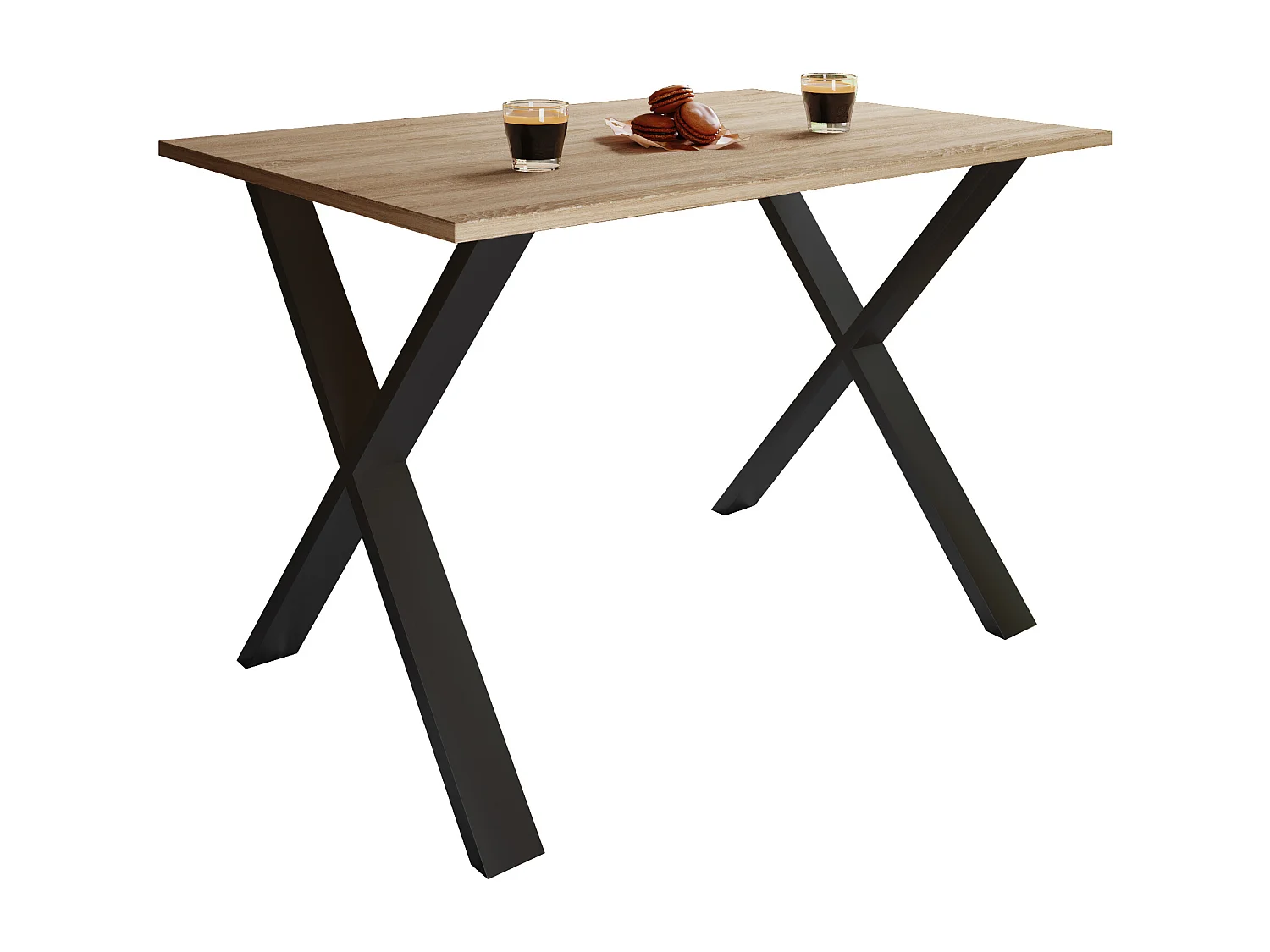 Dining table Xona Black / Sonoma oak H. 76 x W. 140 x D. 80 cm