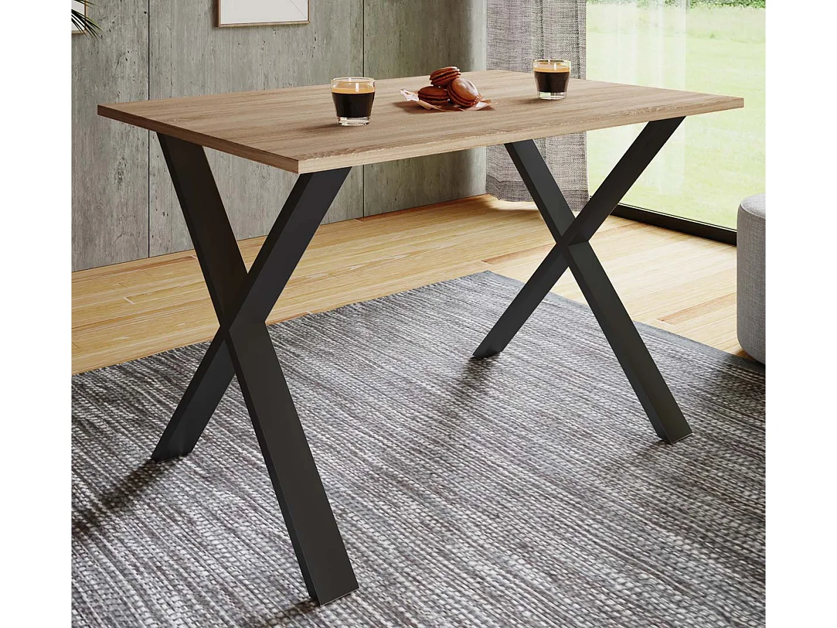 Dining table Xona Black / Sonoma oak H. 76 x W. 140 x D. 80 cm