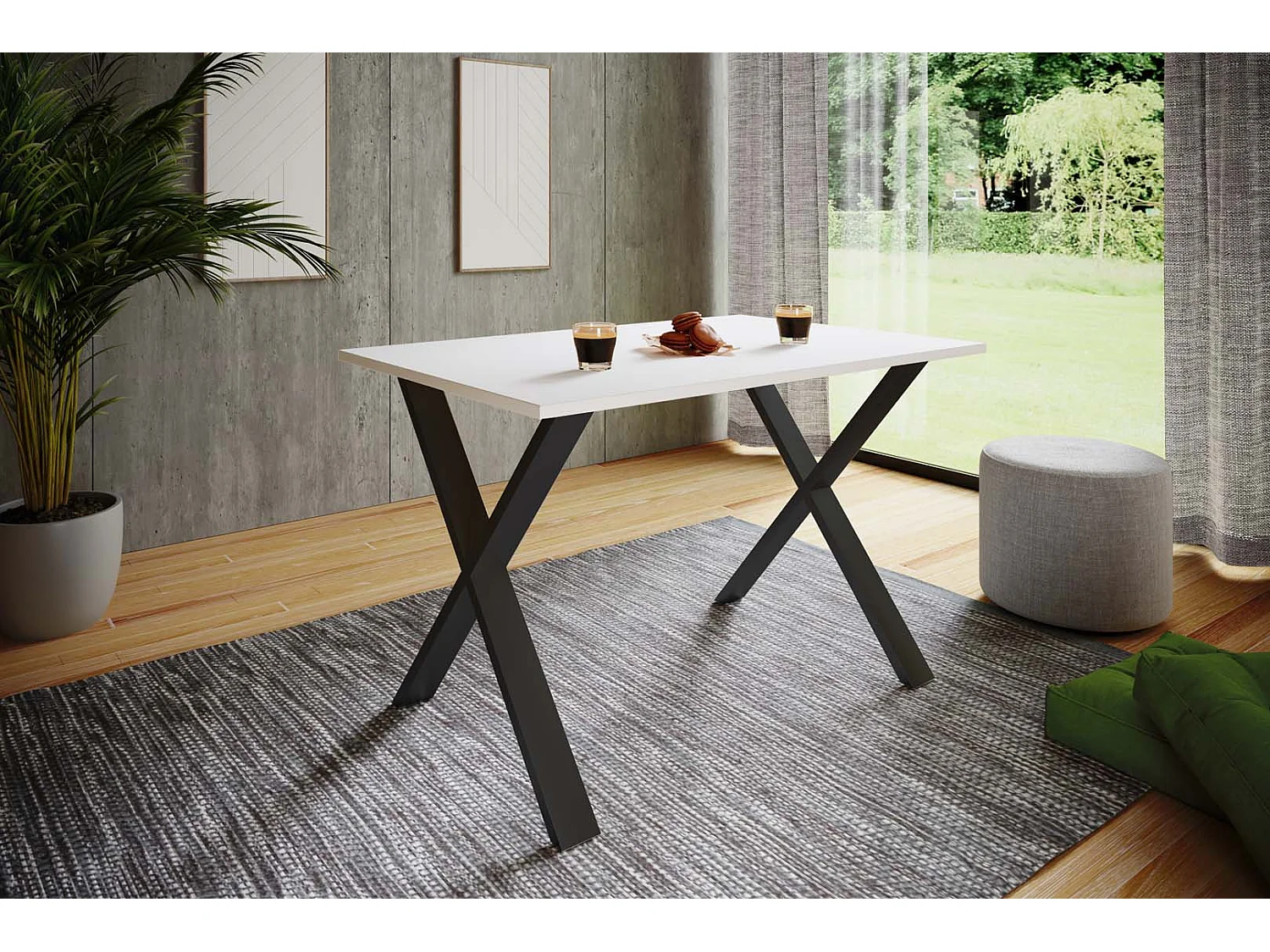 Dining table Xona Black / White H. 76 x W. 110 x D. 80 cm
