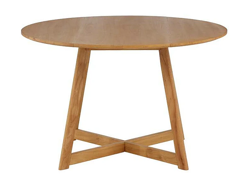 Yadikon eetkamertafel Ø120cm , uittrekbaar met extra plaat eik decor.