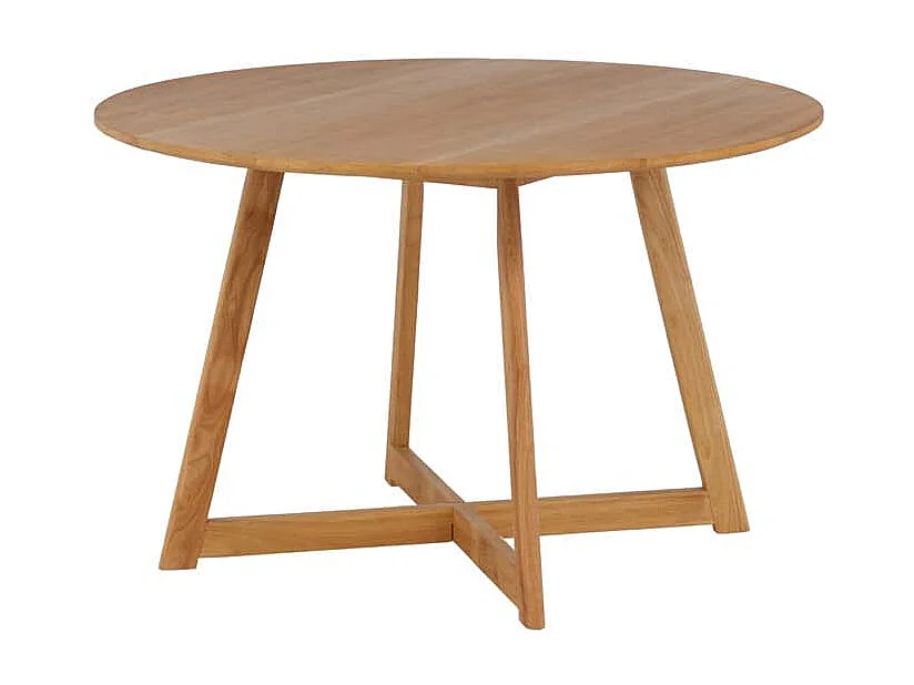 Yadikon eetkamertafel Ø120cm , uittrekbaar met extra plaat eik decor.