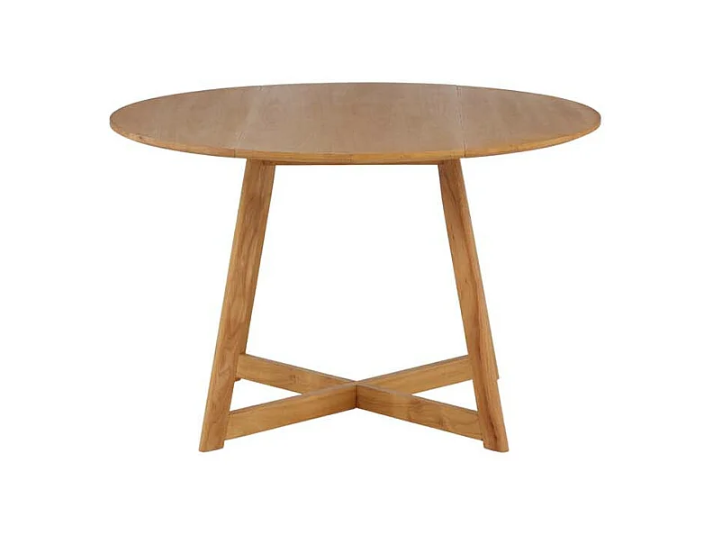 Yadikon eetkamertafel Ø120cm , uittrekbaar met extra plaat eik decor.