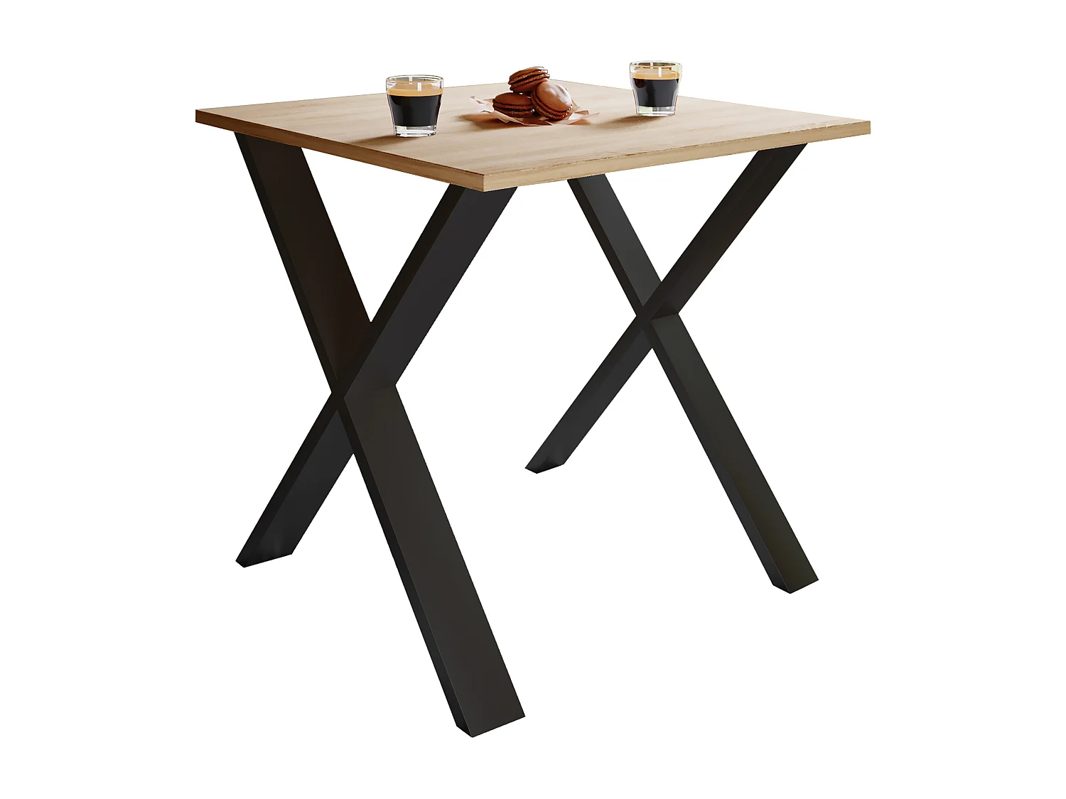 Dining table Xona Black / Sonoma oak H. 76 x W. 80 x D. 80 cm