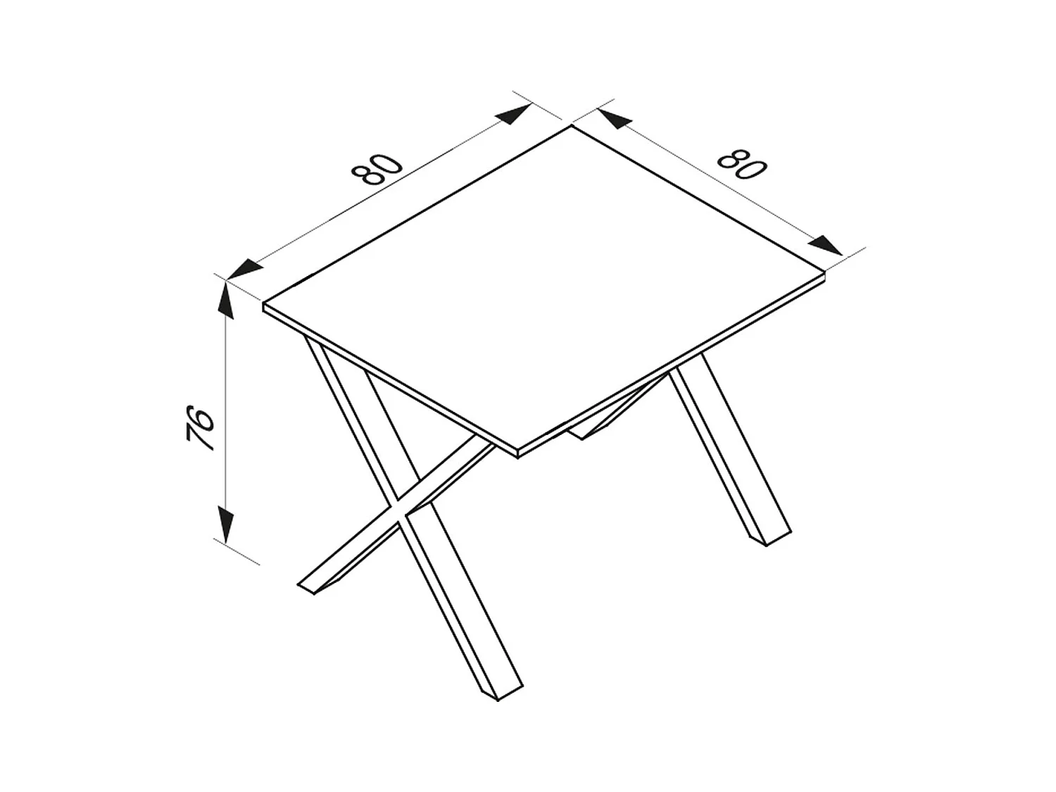 Premium Holz Esstisch Küchentisch Xona X 80x80